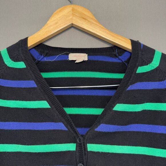 Ambiance Women’s Striped Button Up Sweater Size Small American Vintage Cotton - Picture 2 of 8